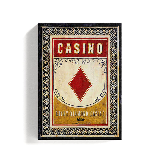 Casino Diamond Card Play Deck Canvas Painting