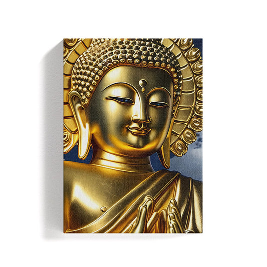 Gautam Buddha Golden Canvas Art Painting