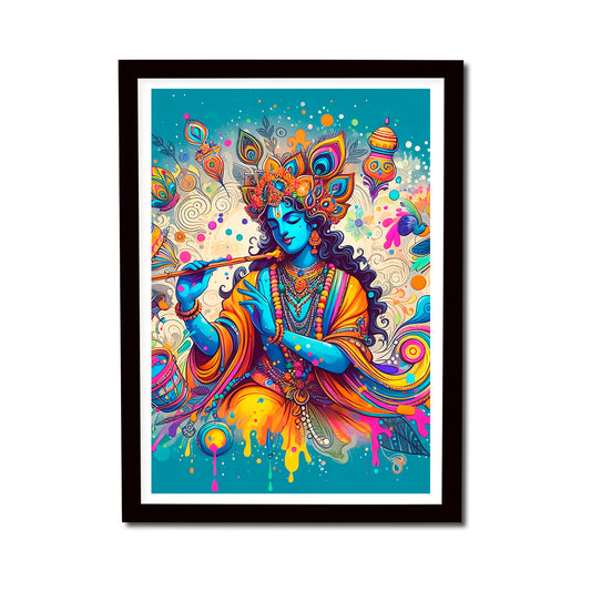 Hare Krishna in Blue Theme Canvas Wall Art