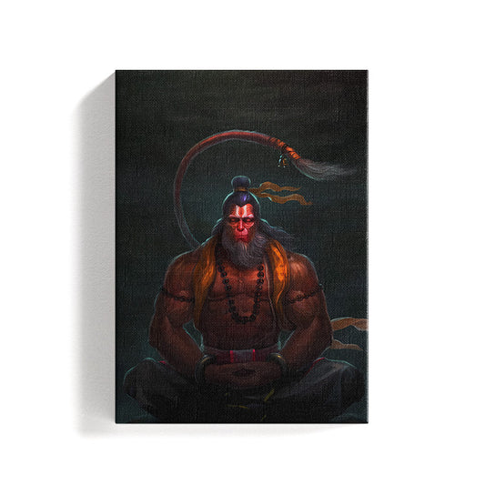 Lord Hanuman Ji Meditating Canvas Wall Art