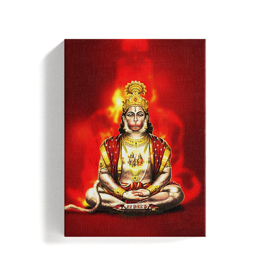 Lord Hanuman Ji in Meditation Canvas Printed Painting