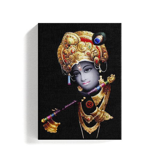 Lord Krishna Black theme Canvas Painting