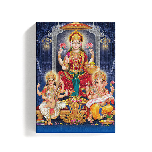 Lord Lakshmi and Ganesha Canvas Painting