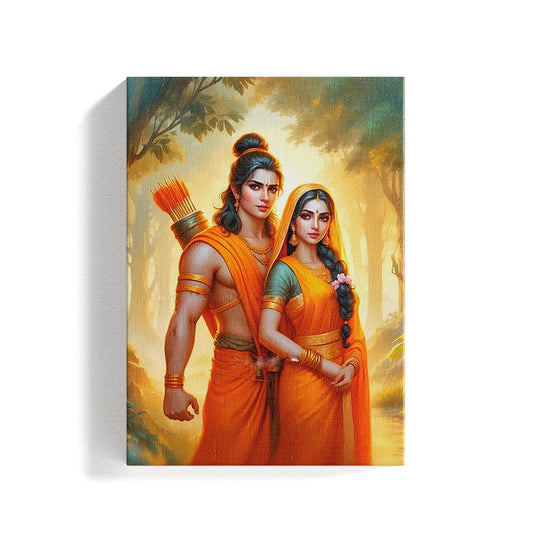 Lord Rama ji & Seeta ji Canvas Wall Art Air Generated Painting