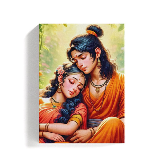 Lord Rama ji & Seeta ji #2 Canvas Wall Art Air Generated Painting