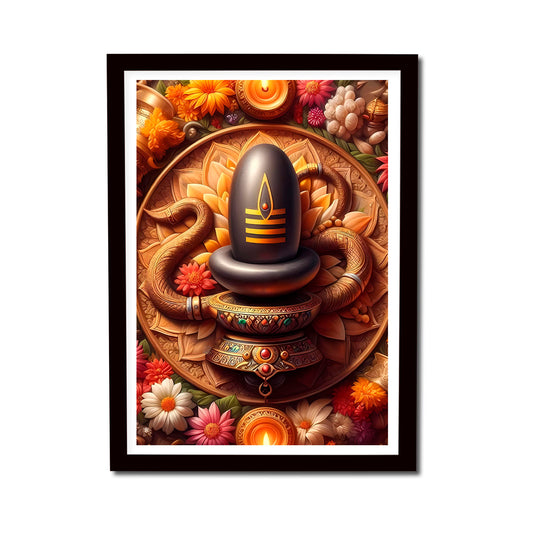 Lord Shiva Lingam #2 Wooden Frame Wall Art Painting