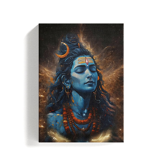 Lord Shiva Meditating Ai Generated #2 Canvas Painting