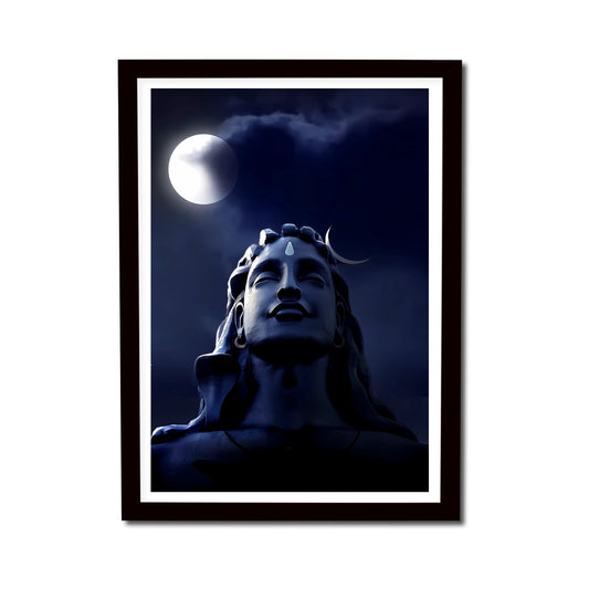 Lord Shiva Statue Wooden Frame art Painting