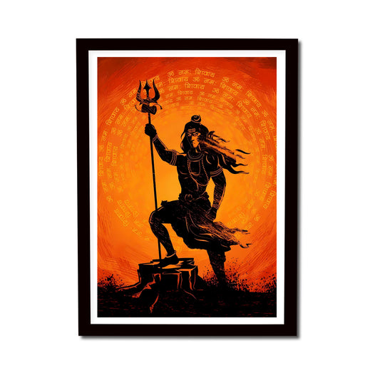 Lord Shiva ji Red Theme Canvas Art Painting