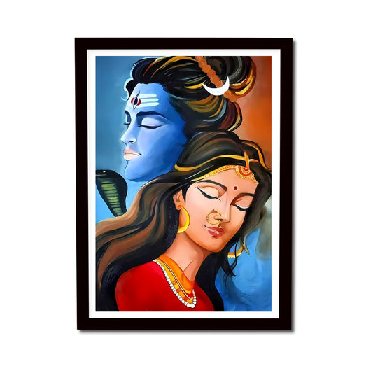 Lord Shiva ji Water Color Print Wooden Frame Art Painting