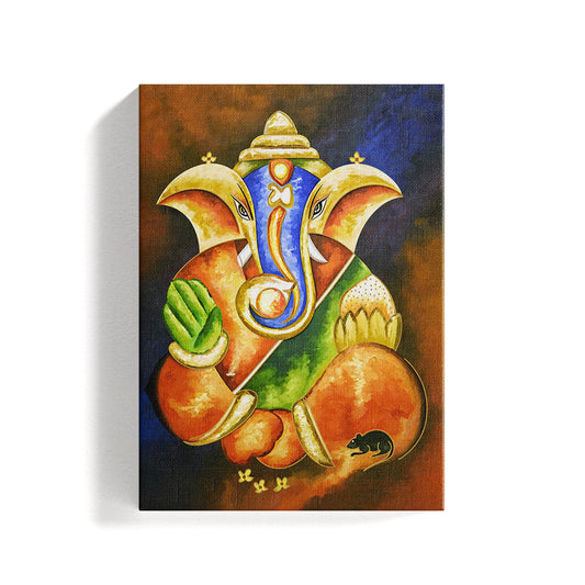 Lord Vighnaharta Ganesha Canvas Painting
