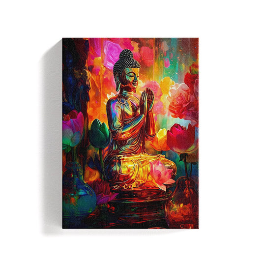 Mahatma Buddha Colorfull #3 Canvas Art Painting