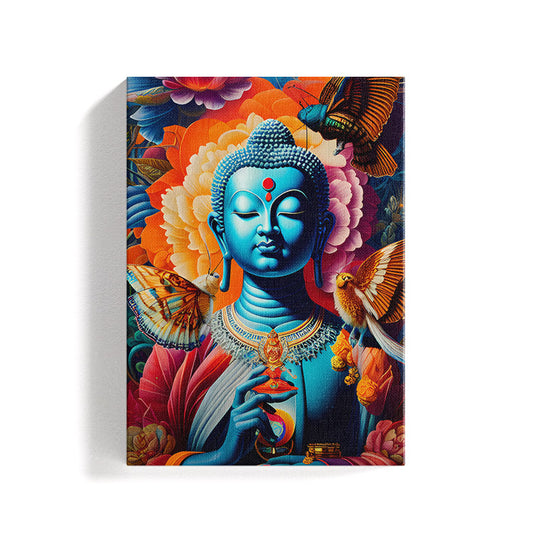 Mahatma Buddha Colorfull #4 Canvas Art Painting