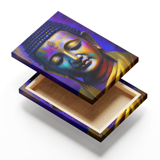 Meditating Buddha in Viwid art special colors Canvas Painting