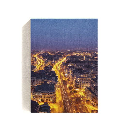 Night Upper town view Canvas Painting