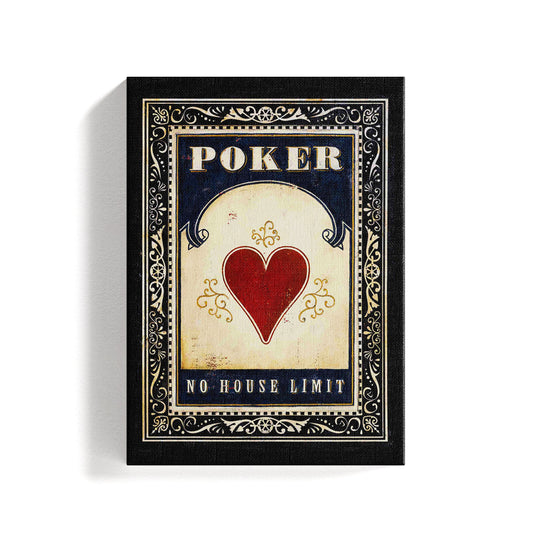 Poker Hearts No House Limit Canvas Painting