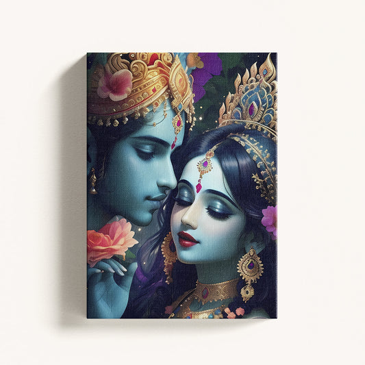 Radha Krishna Couple Ai Generated Canvas Painting