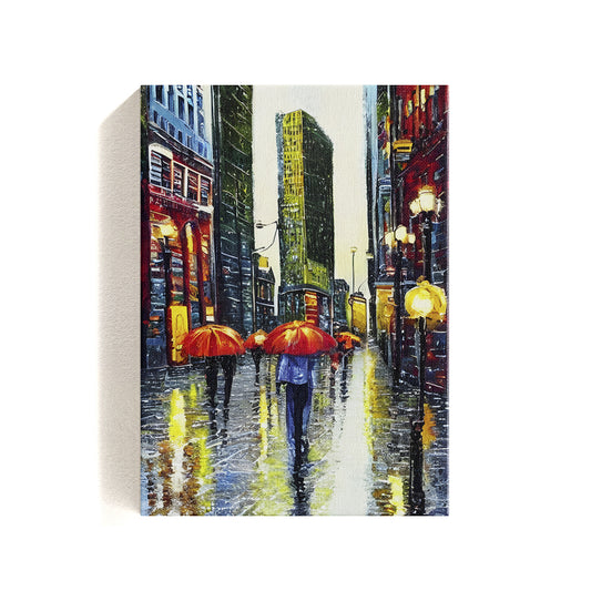 Rainy City Paint effect Canvas Painting