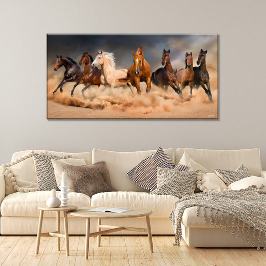 Seven Running Horses Canvas Big Wall Painting