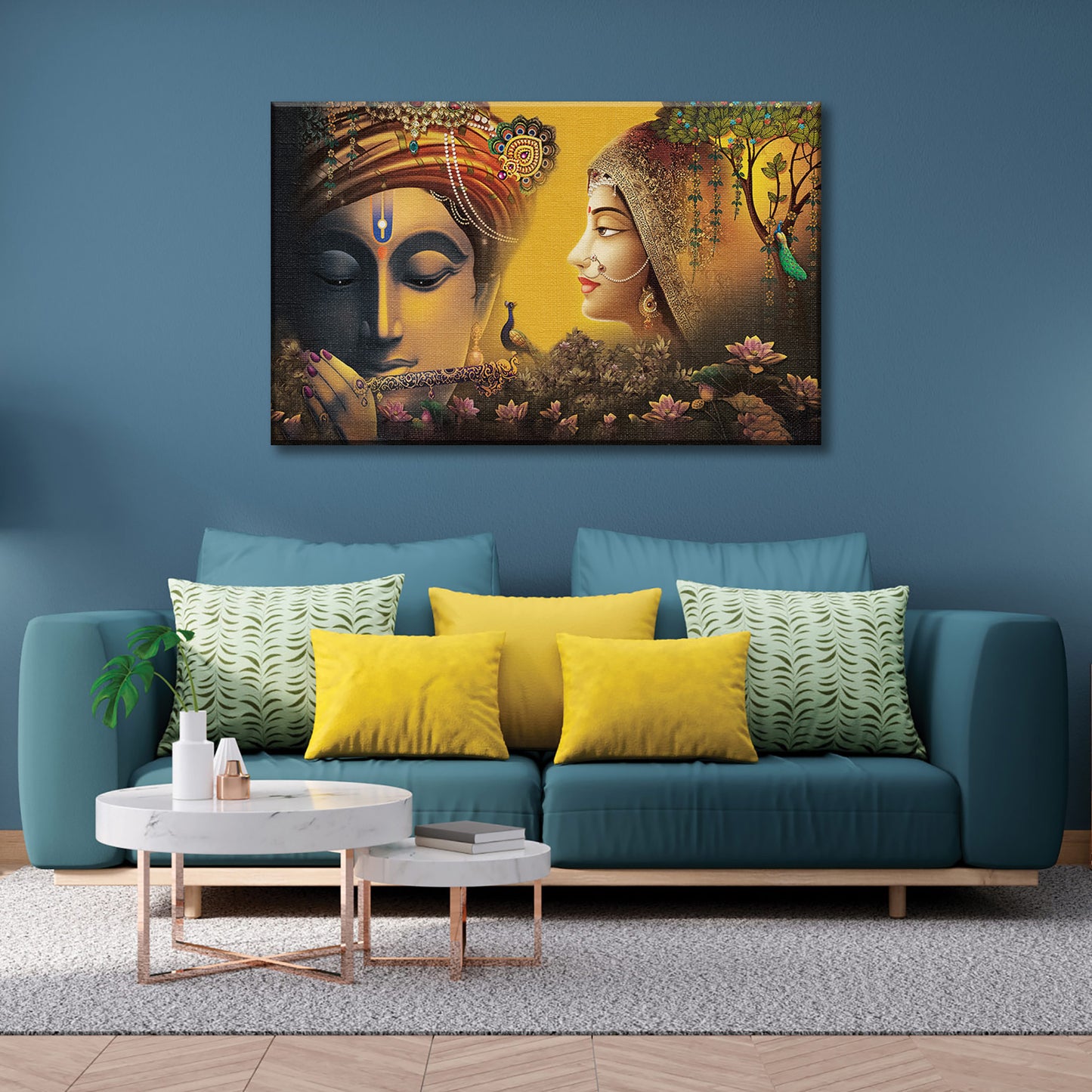Sri Krishna and Radha Canvas painting