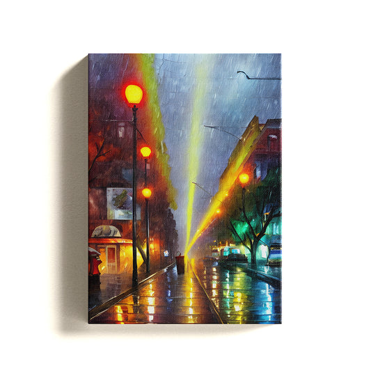 Street art with citylights Canvas Painting