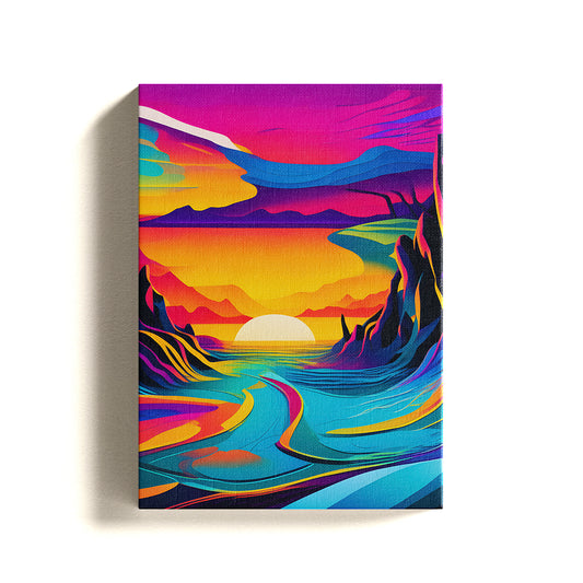 Sunset in Viberant colors of nature Canvas art Painting