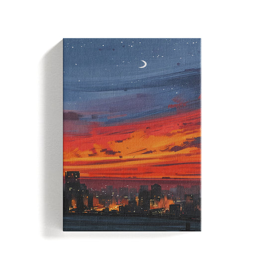 Twilight Night Scene Canvas Painting